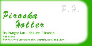 piroska holler business card